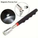 Portable Magnetic Pick Up Tool Extendable Telescopic LED Torch Magnet Rod For Repairing Shop