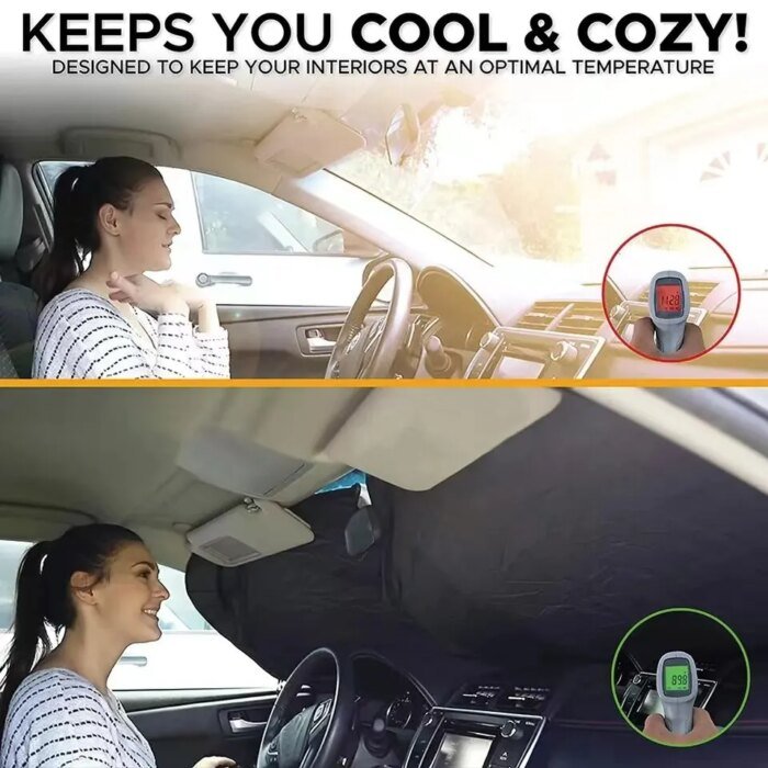 Car Window Sunshade Cover Sun Shade Windshield Visor Protector Windscreen Folding Auto UV Protection Curtain Styling Accessories - Image 5