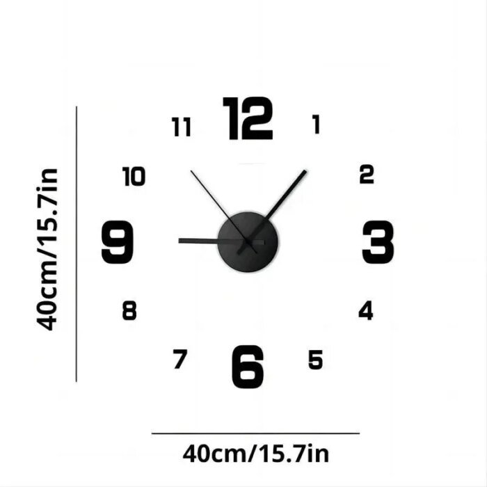 Creative Frameless DIY Wall Clock Wall Decal Home Silent Clock Living Room Office Wall Decoration - Image 6