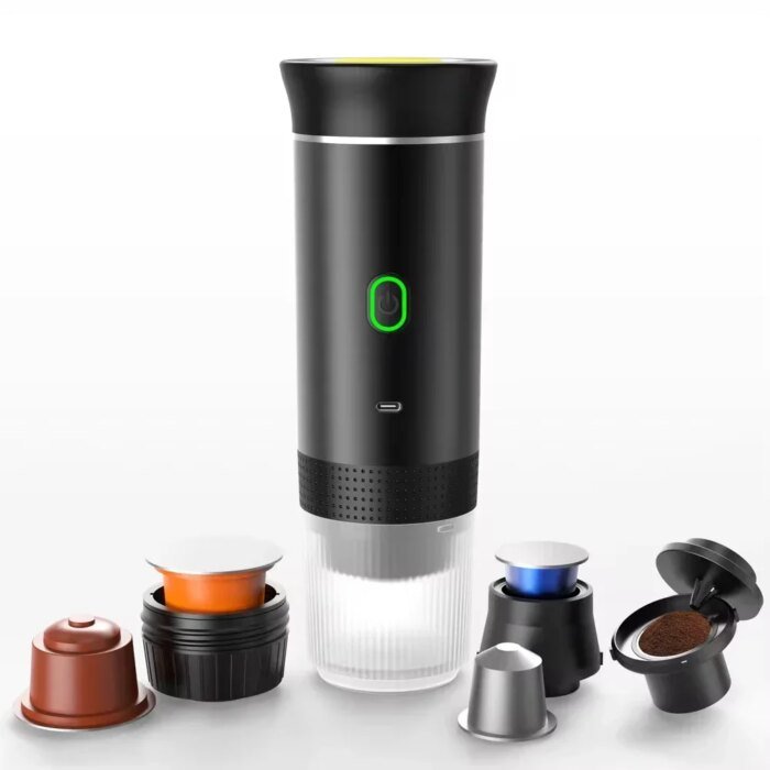 3 in 1 Electric Travel Espresso Machine Heating Water Portable Coffee Maker Compatible with Ground Coffee Small Large Capsules - Image 1