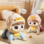 crawling doll baby toy with music, aged 0-1, learning crawling guidance and head up training