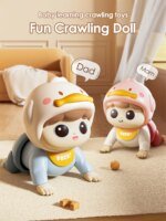 crawling doll baby toy with music, aged 0-1, learning crawling guidance and head up training