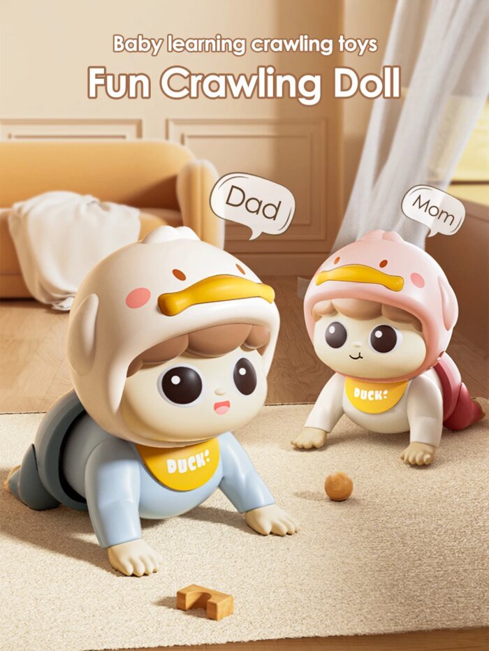 crawling doll baby toy with music, aged 0-1, learning crawling guidance and head up training - Image 1