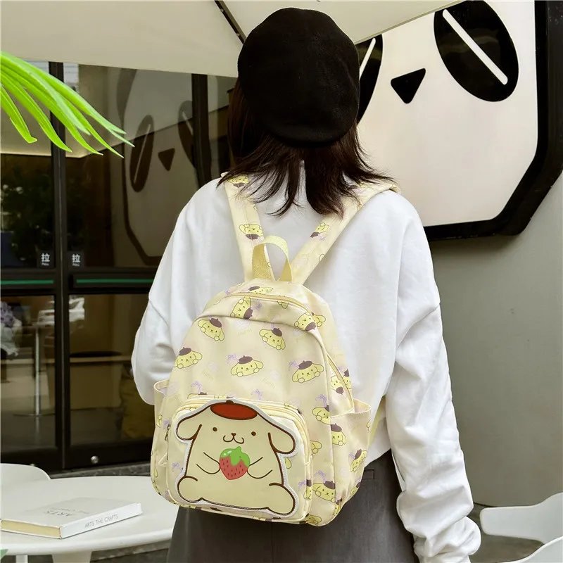Anime Cartoon Kuromi Melody Cinnamoroll Backpack Boys Girls Cartoon Hello Kitty Kawaii Canvas Fashion Children's Schoolbag Anime Cartoon Kuromi Melody Cinnamoroll Backpack Boys Girls Cartoon Hello Kitty Kawaii Canvas Fashion Children's Schoolbag