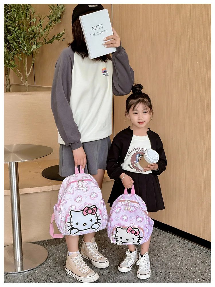 Anime Cartoon Kuromi Melody Cinnamoroll Backpack Boys Girls Cartoon Hello Kitty Kawaii Canvas Fashion Children's Schoolbag Anime Cartoon Kuromi Melody Cinnamoroll Backpack Boys Girls Cartoon Hello Kitty Kawaii Canvas Fashion Children's Schoolbag