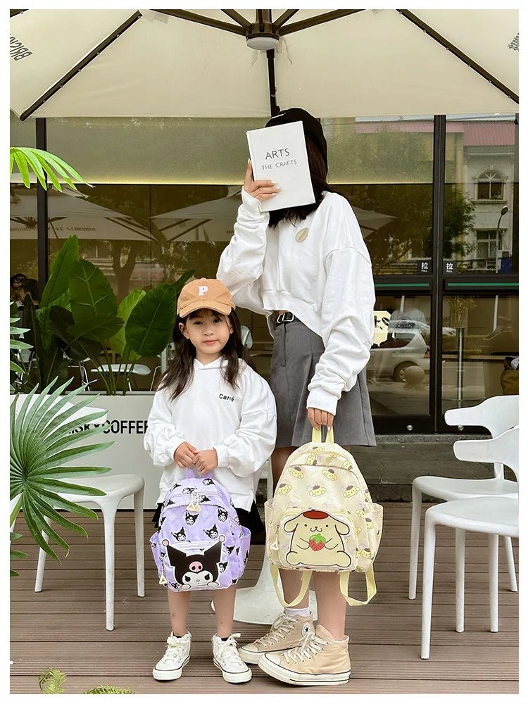 Anime Cartoon Kuromi Melody Cinnamoroll Backpack Boys Girls Cartoon Hello Kitty Kawaii Canvas Fashion Children's Schoolbag Anime Cartoon Kuromi Melody Cinnamoroll Backpack Boys Girls Cartoon Hello Kitty Kawaii Canvas Fashion Children's Schoolbag