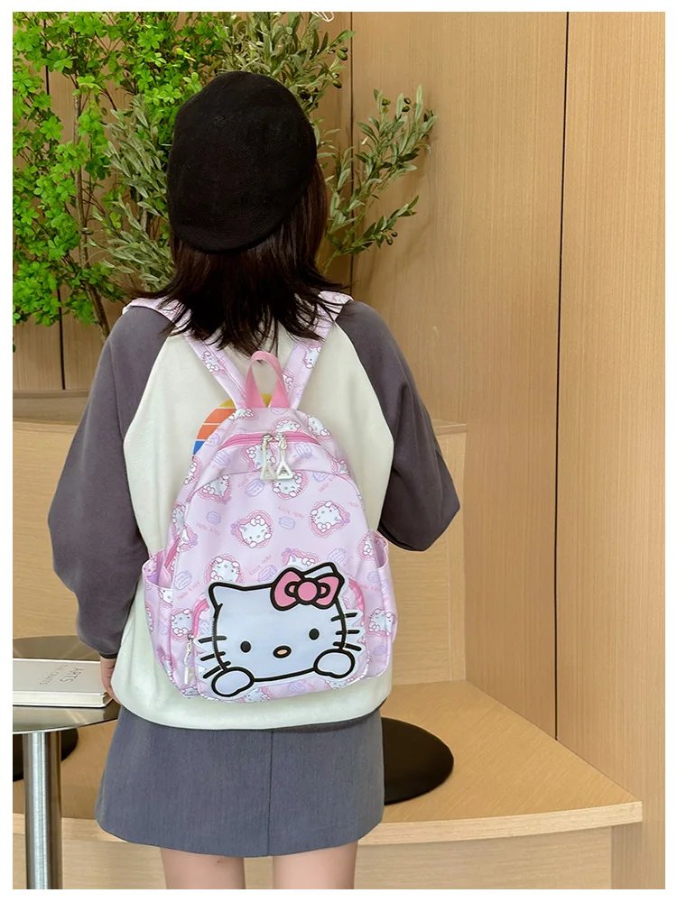 Anime Cartoon Kuromi Melody Cinnamoroll Backpack Boys Girls Cartoon Hello Kitty Kawaii Canvas Fashion Children's Schoolbag Anime Cartoon Kuromi Melody Cinnamoroll Backpack Boys Girls Cartoon Hello Kitty Kawaii Canvas Fashion Children's Schoolbag
