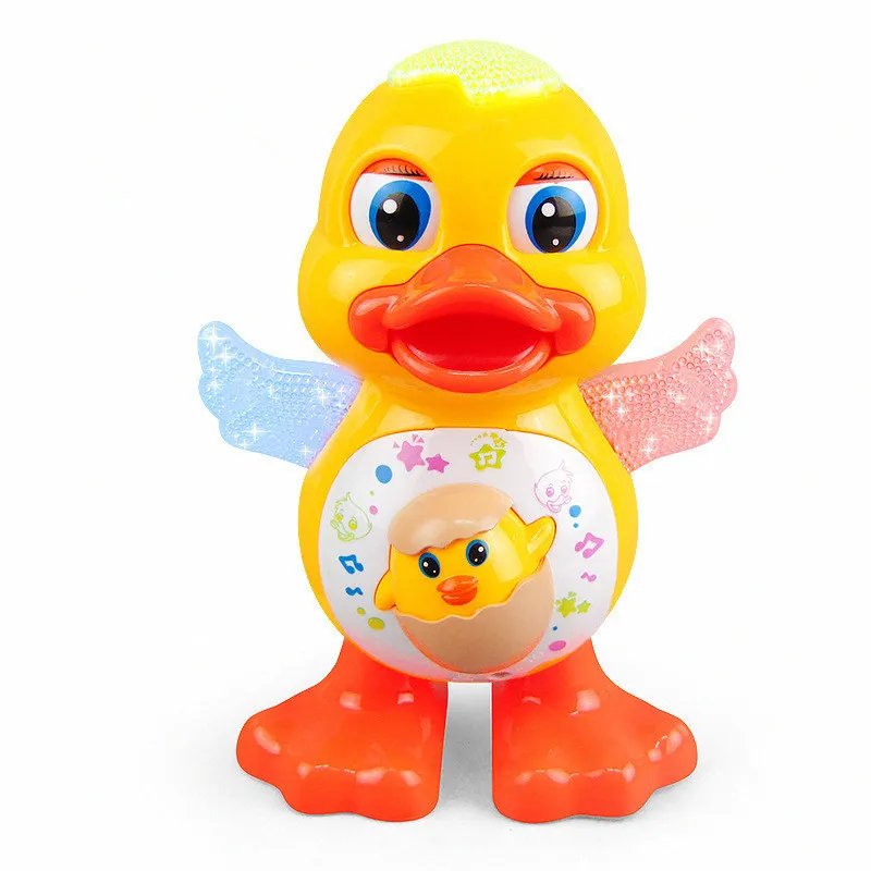 Electric Dancing Duck Funny Blink Eyes Flashing Light Shake The Body Cute Musical Cartoon Animal Educational Toy Children Gift