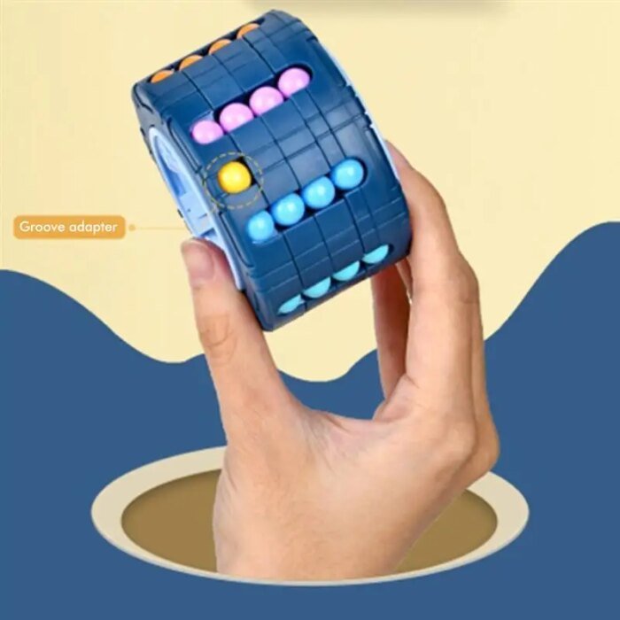 3D Cylinder Cube Toy Magical Bean Gyro Rotate Slide Puzzle Games Relieve Stress Children Educational Montessori Infant Toys Gift - Image 2