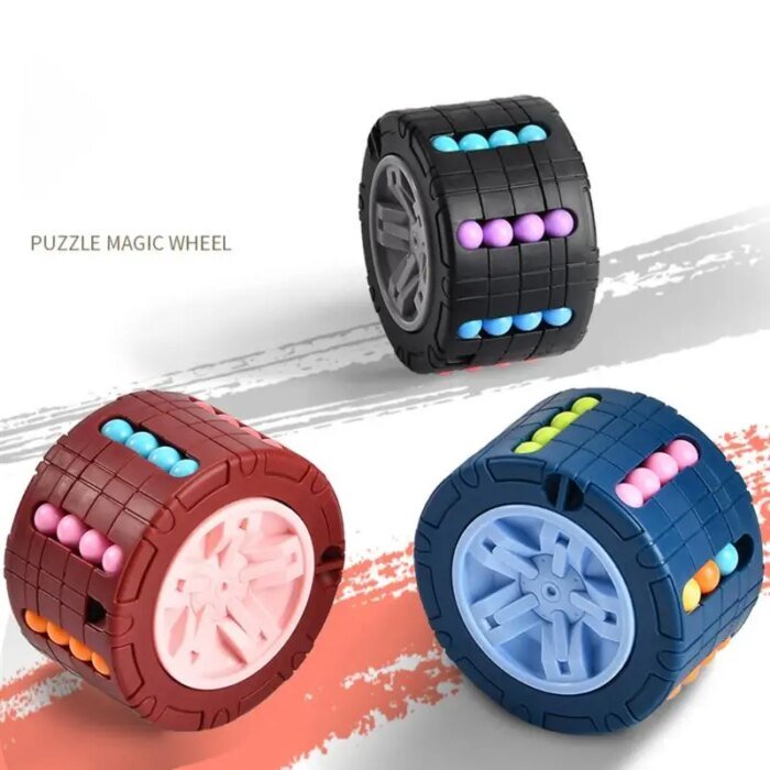 3D Cylinder Cube Toy Magical Bean Gyro Rotate Slide Puzzle Games Relieve Stress Children Educational Montessori Infant Toys Gift - Image 3