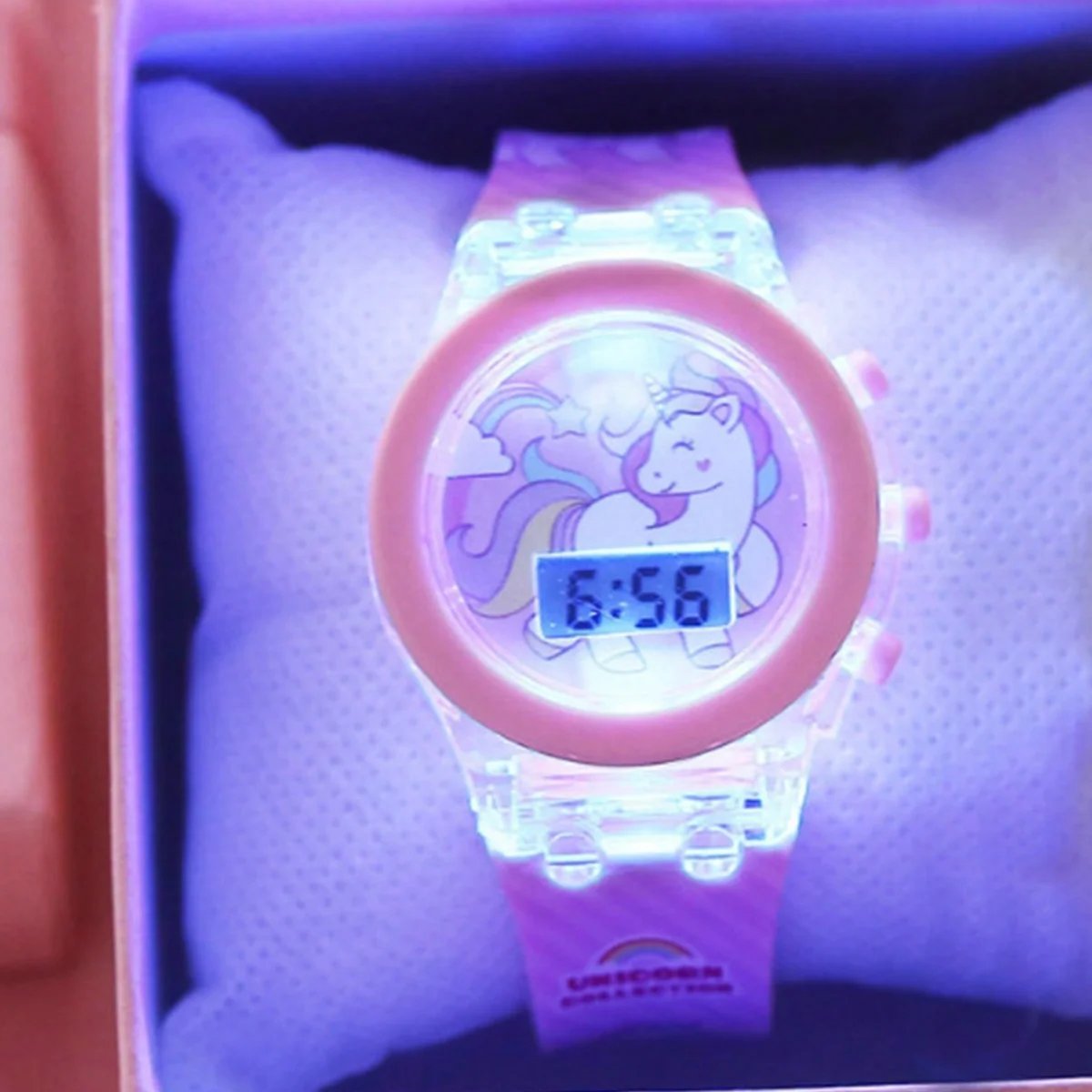 1pcs Unicorn Pink Silicone Electronic Watch +1pcs Unicorn Crystal Bracelet Set as a Gift for My DAUGHTER'S GRADUATION Season