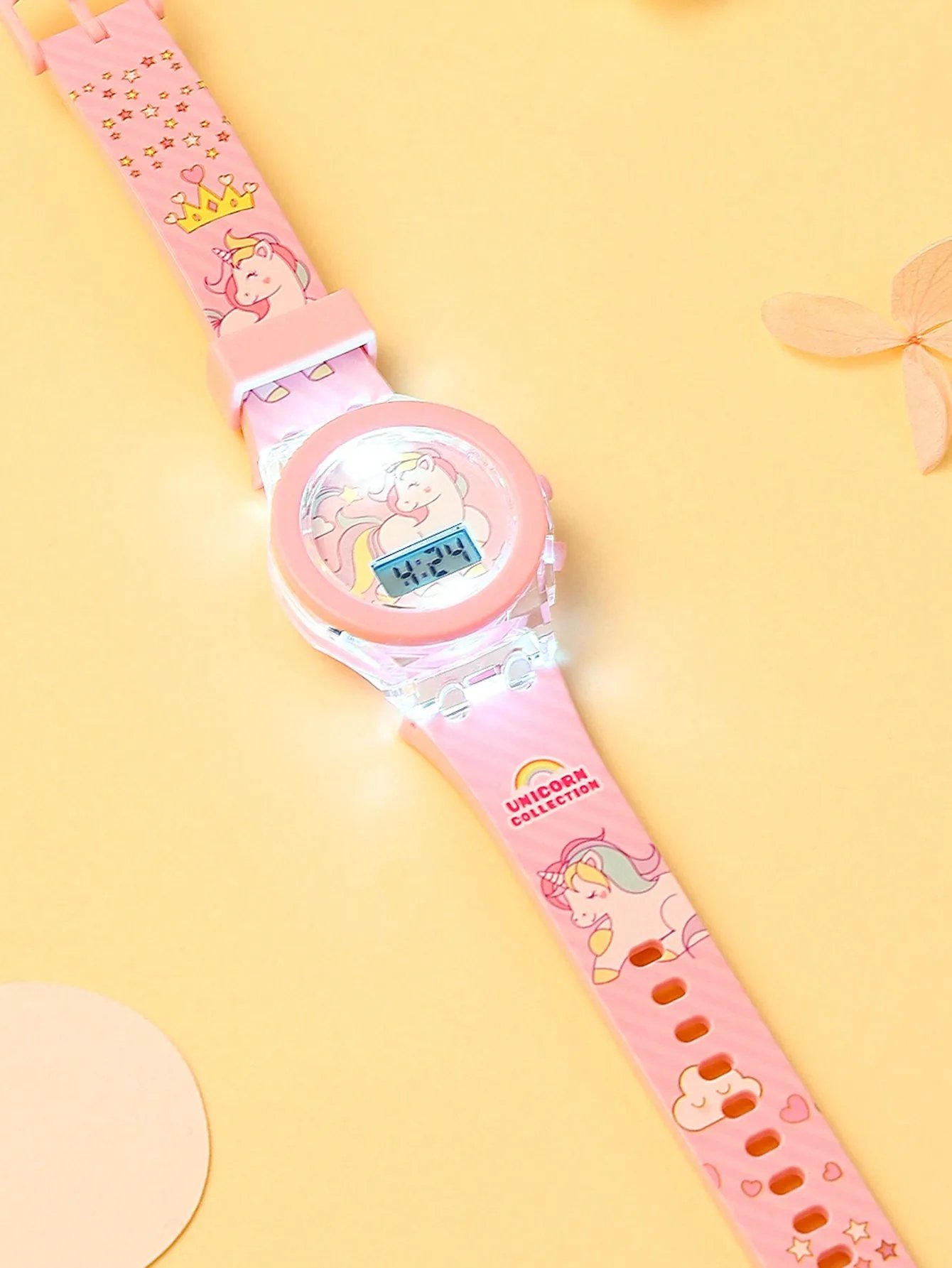 1pcs Unicorn Pink Silicone Electronic Watch +1pcs Unicorn Crystal Bracelet Set as a Gift for My DAUGHTER'S GRADUATION Season