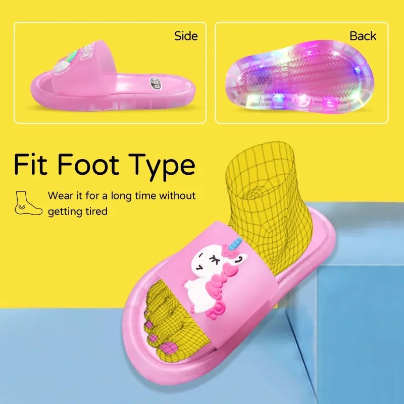 Children‘s Boys Girls Slippers Cartoon Unicorn Animals Prints Shoes Lighted Fashion Cute Shoes Bathroom Kids Toddler Slippers Children‘s Boys Girls Slippers Cartoon Unicorn Animals Prints Shoes Lighted Fashion Cute Shoes Bathroom Kids Toddler Slippers