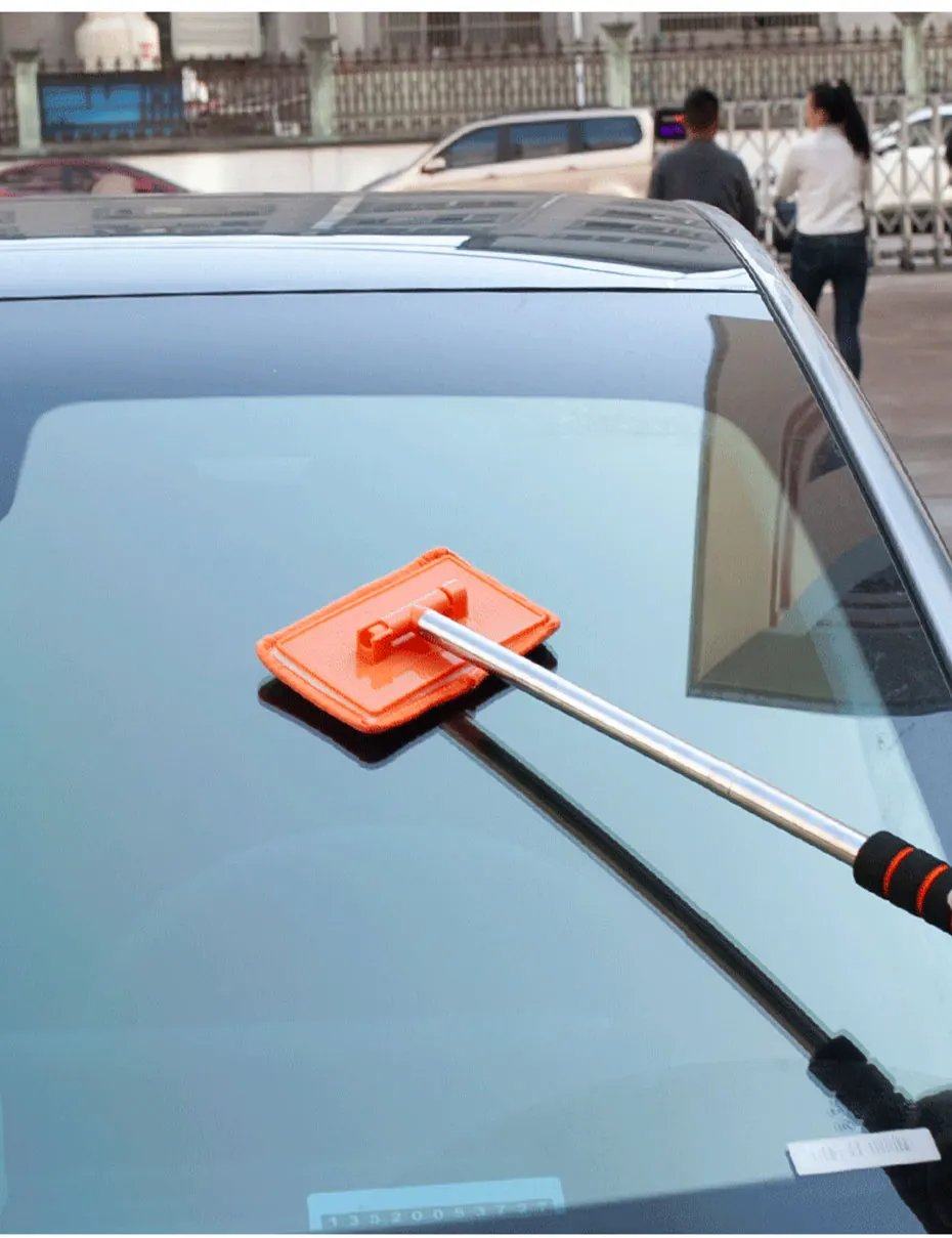 SEAMETAL Car Front Windshield Defogging Brush Telescopic Long handle Car Household Glass Clean Brushes Dust Remover Tool