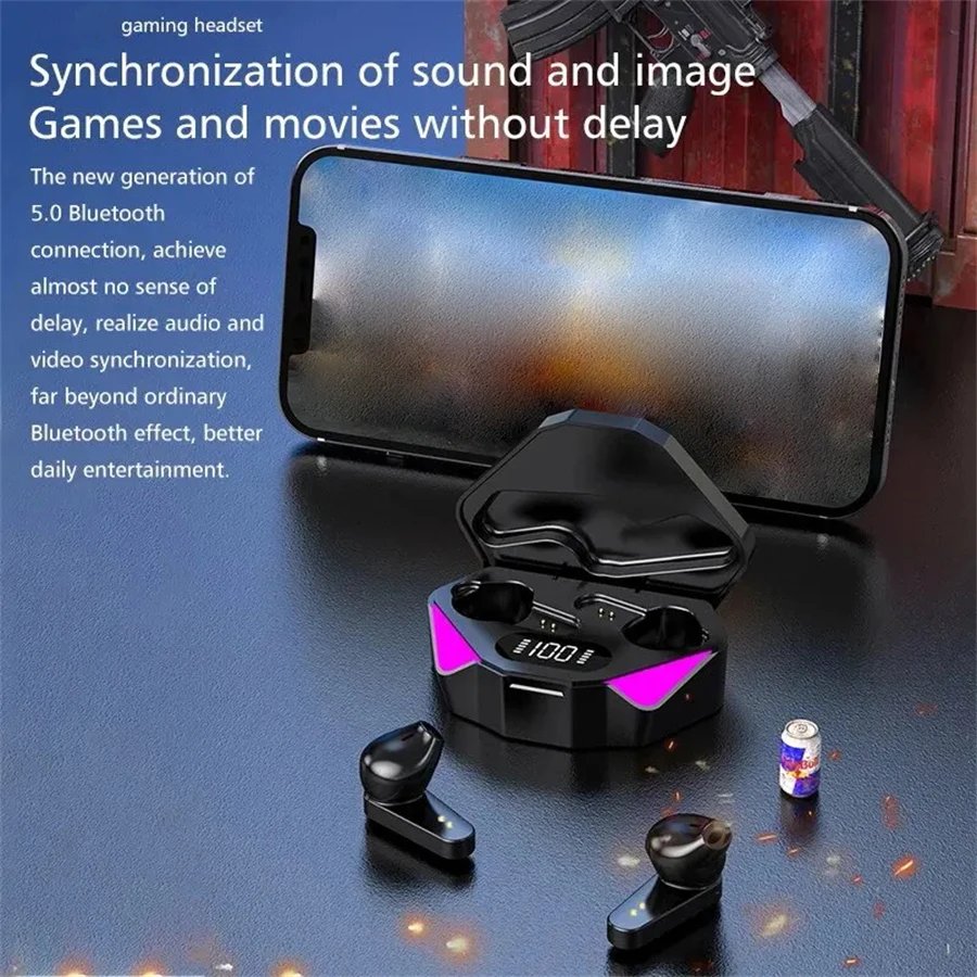 NEW AIR X15 Earphones Bluetooth Wireless Gamer Headphones Sport Low Latency Earbuds fone Gamer Headset Gamer With Mic Handfree