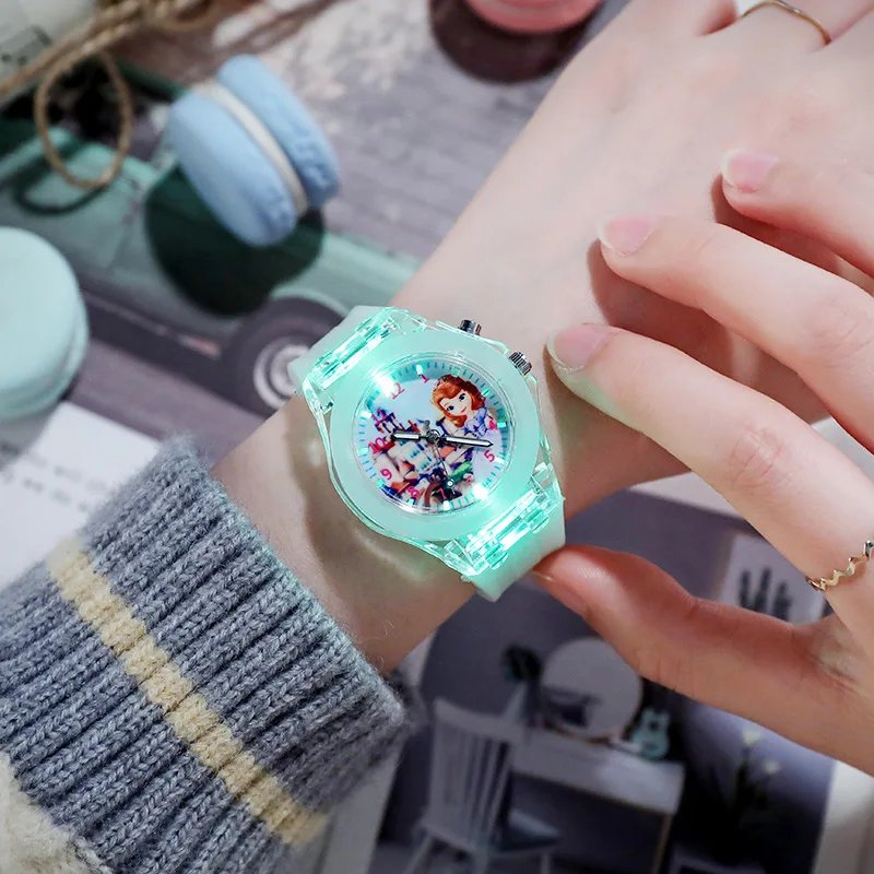 Disney Kids Watches for Girls Silicone Strap Princess Elsa Frozen 2 Sophia Flash Light Children Watch Women Clock reloj infantil Disney Kids Watches for Girls Silicone Strap Princess Elsa Frozen 2 Sophia Flash Light Children Watch Women Clock reloj infantil
