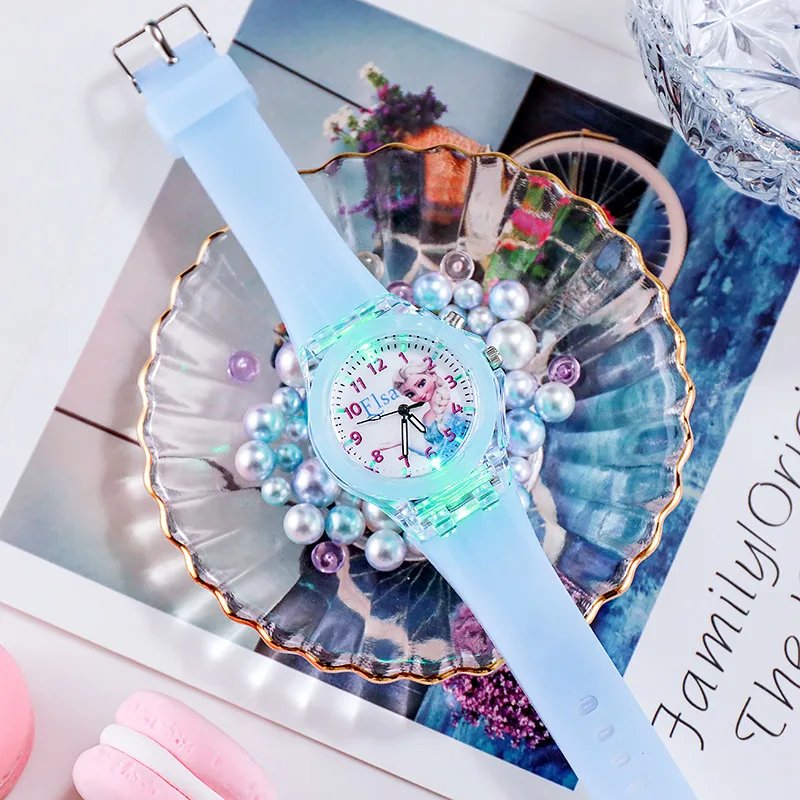Disney Kids Watches for Girls Silicone Strap Princess Elsa Frozen 2 Sophia Flash Light Children Watch Women Clock reloj infantil Disney Kids Watches for Girls Silicone Strap Princess Elsa Frozen 2 Sophia Flash Light Children Watch Women Clock reloj infantil