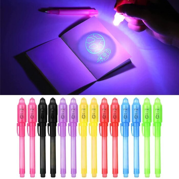 Invisible Ink Pen 12 PCS, Spy Pen with UV Light, Magic Marker for Secret Message,Treasure Box Prizes,Kids Party Favors,Toys Gift - Image 3