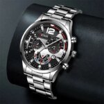 2pcs Luxury Mens Silver Quartz Watch With Stainless Steel Bracelet Men Fashion Business Casual Watch Luminous Clock - Image 4