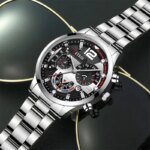 2pcs Luxury Mens Silver Quartz Watch With Stainless Steel Bracelet Men Fashion Business Casual Watch Luminous Clock - Image 5