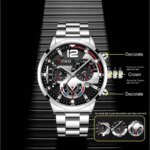 2pcs Luxury Mens Silver Quartz Watch With Stainless Steel Bracelet Men Fashion Business Casual Watch Luminous Clock - Image 2