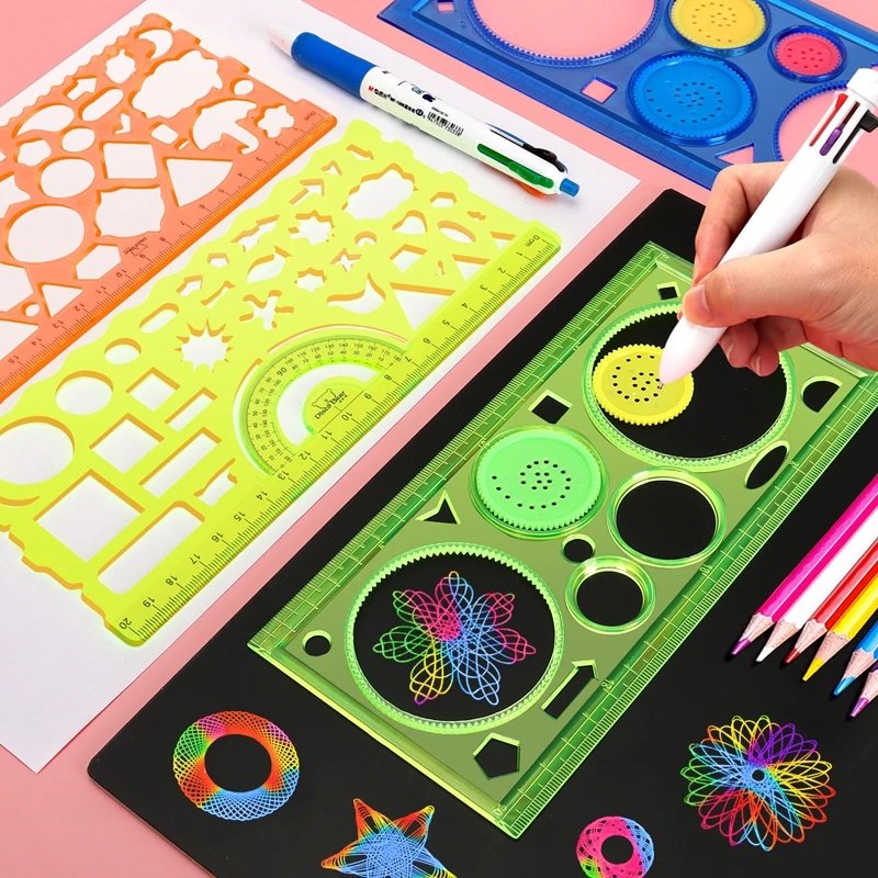 Geometry Spirograph Drawing Stencils Set Painting Template Art Crafts Creative Kids Educational Toy Variety of Flowers Ruler Geometry Spirograph Drawing Stencils Set Painting Template Art Crafts Creative Kids Educational Toy Variety of Flowers Ruler