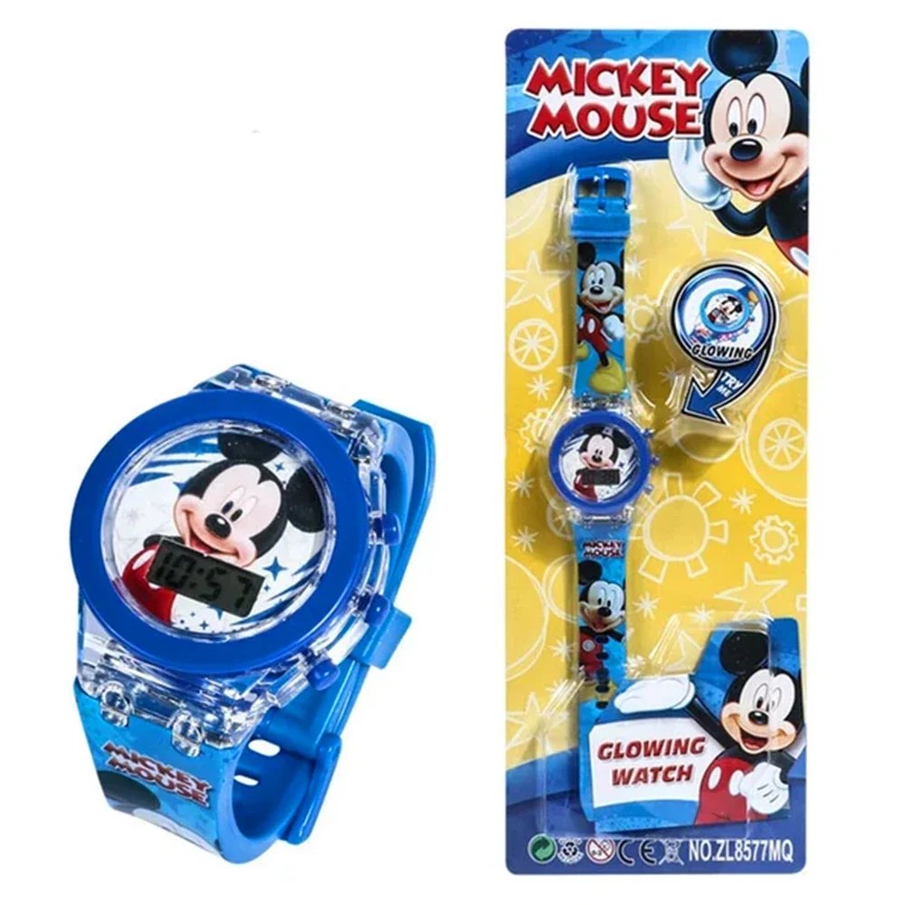 Flash Light Spider Kids Watches For Boys Cartoon shark Mickey Children Watch Girls Student Clock Gifts