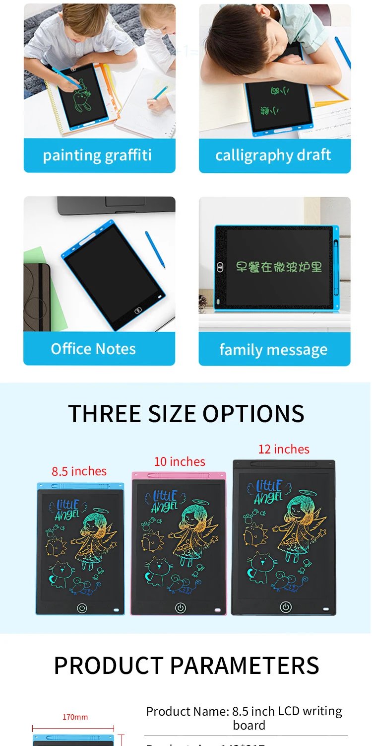 8.5 Inch LCD Writing Tablet Drawing Board Graffiti Sketchpad Mgaic Erasable Handwriting Pad Toys for Kids Boys Gifts