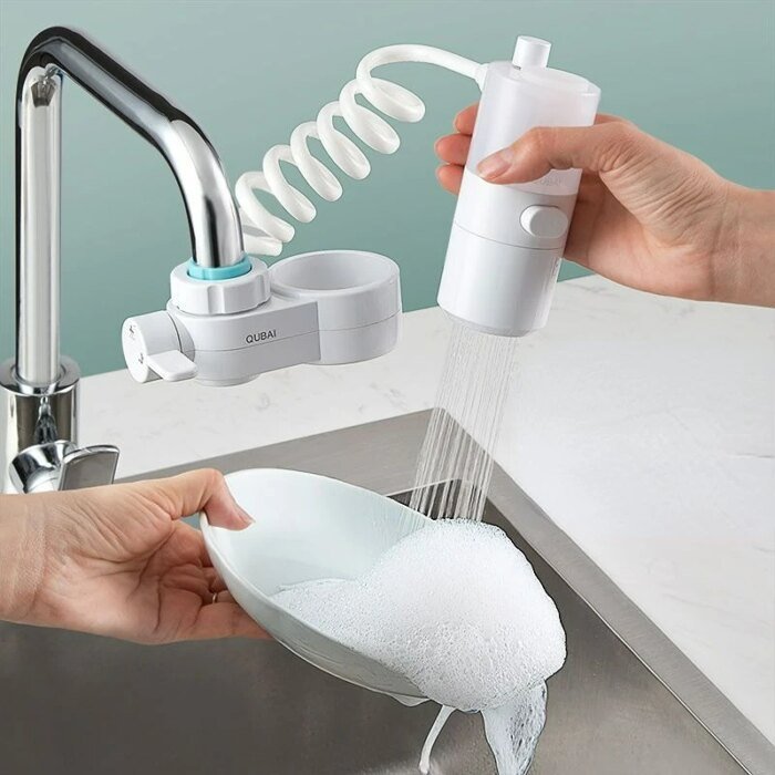 Automatic dishwashing liquid shower artifact brush pan artifact faucet extender rotating nozzle kitchen accessories - Image 1