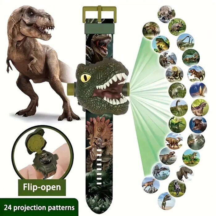 Dinosaur Projection Electronic Watch for Kids - Fun Luminous Toy - Image 1