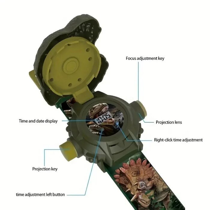 Dinosaur Projection Electronic Watch for Kids - Fun Luminous Toy - Image 4