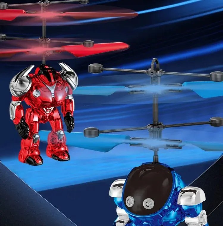 Intelligent Sensing Aircraft Mech Warrior Flying Robot Luminescent Suspension Gesture Sensing Flying Ball