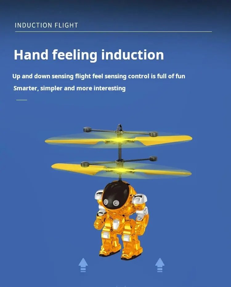 Intelligent Sensing Aircraft Mech Warrior Flying Robot Luminescent Suspension Gesture Sensing Flying Ball