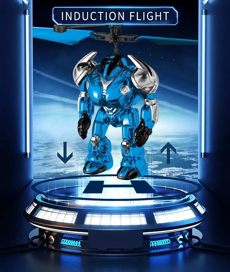 Intelligent Sensing Aircraft Mech Warrior Flying Robot Luminescent Suspension Gesture Sensing Flying Ball