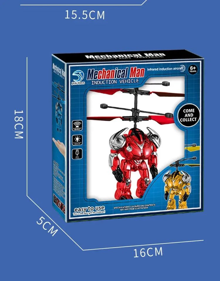 Intelligent Sensing Aircraft Mech Warrior Flying Robot Luminescent Suspension Gesture Sensing Flying Ball