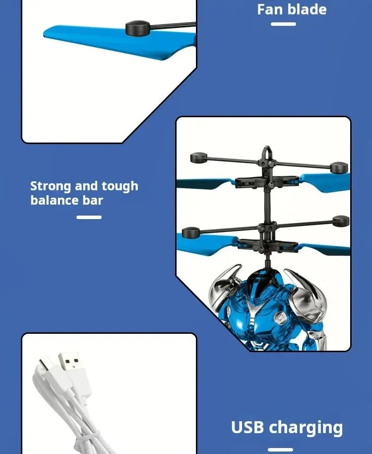 Intelligent Sensing Aircraft Mech Warrior Flying Robot Luminescent Suspension Gesture Sensing Flying Ball