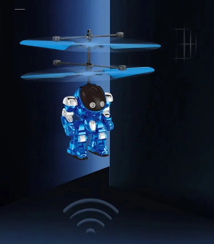 Intelligent Sensing Aircraft Mech Warrior Flying Robot Luminescent Suspension Gesture Sensing Flying Ball
