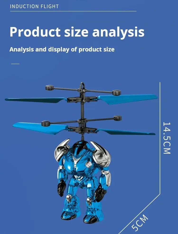 Intelligent Sensing Aircraft Mech Warrior Flying Robot Luminescent Suspension Gesture Sensing Flying Ball