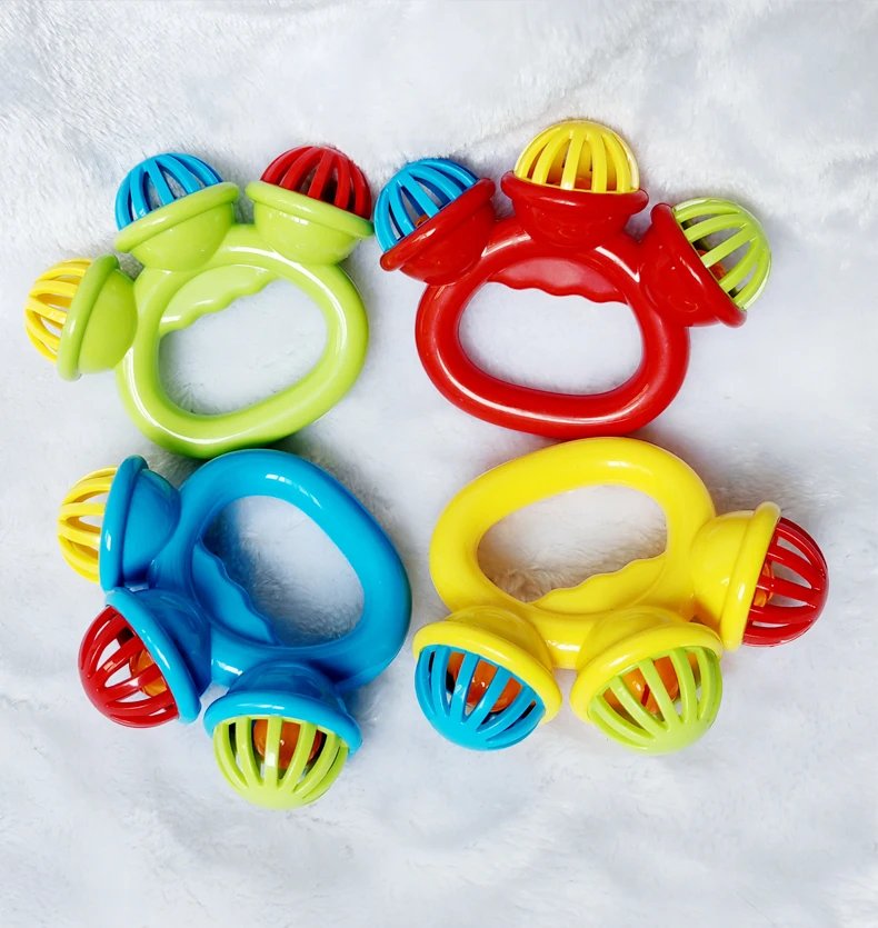 1pcs Infant comfort rattle 0-3 years ringing three-headed be Hand Grasping Ball Toys Rattle Early Educational Hand Bell Baby toy