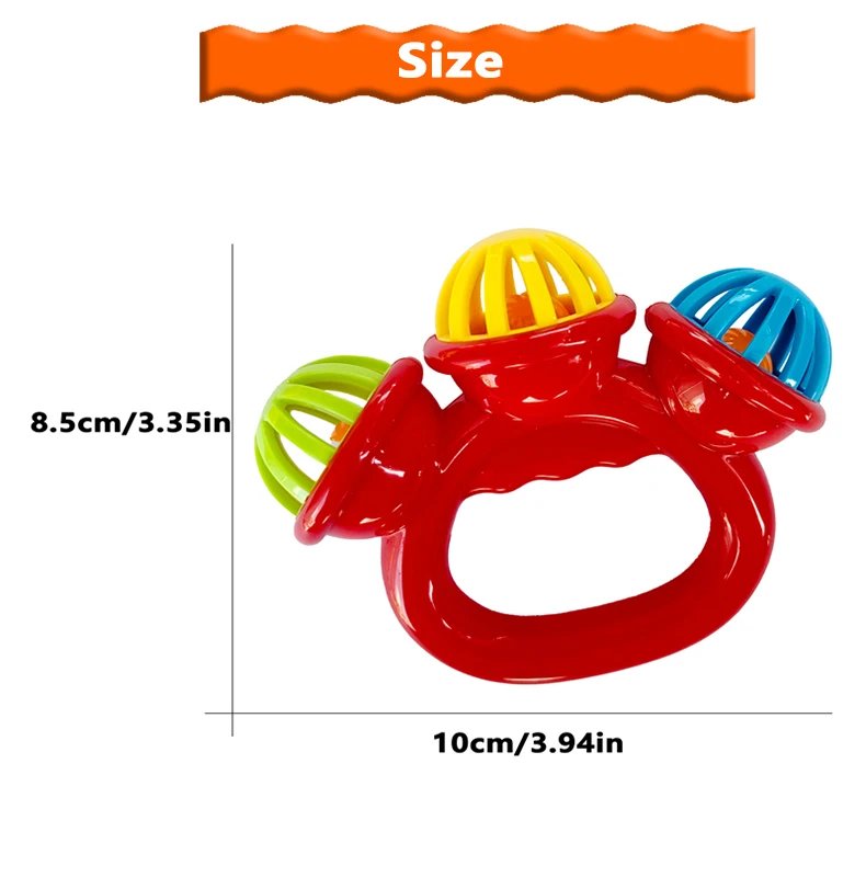 1pcs Infant comfort rattle 0-3 years ringing three-headed be Hand Grasping Ball Toys Rattle Early Educational Hand Bell Baby toy