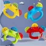 Infant comfort rattle 0-3 years ringing three-headed be Hand Grasping Ball Toys Rattle Early Educational Hand Bell Baby toy - Image 4