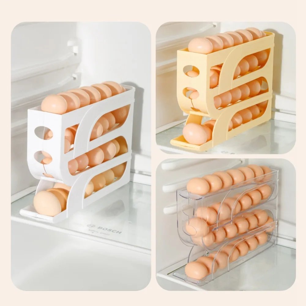 3 Layer / 4 Layer Automatic Egg Roller New Household Kitchen Dedicated Egg Roller Rack Space Saving Large Capacity Egg Organiser 3 Layer / 4 Layer Automatic Egg Roller New Household Kitchen Dedicated Egg Roller Rack Space Saving Large Capacity Egg Organiser