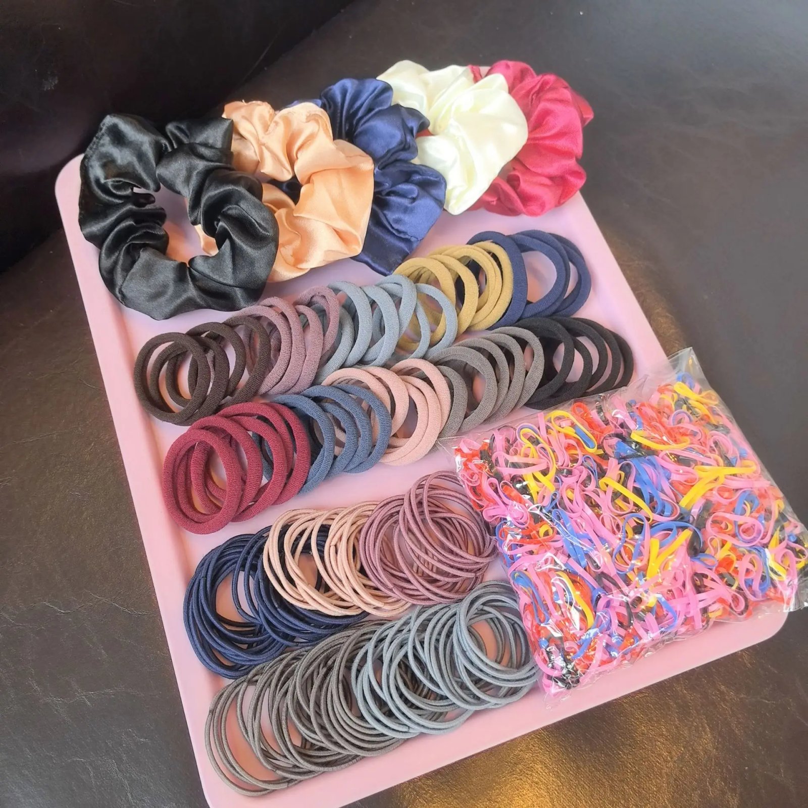 2155Pcs Girls Colorful Hair Bands Set Nylon Elastic Rubber Band Satin Scrunchies Children Ponytail Holder Kids Hair Accessories