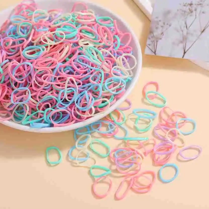 2155Pcs Girls Colorful Hair Bands Set Nylon Elastic Rubber Band Satin Scrunchies Children Ponytail Holder Kids Hair Accessories