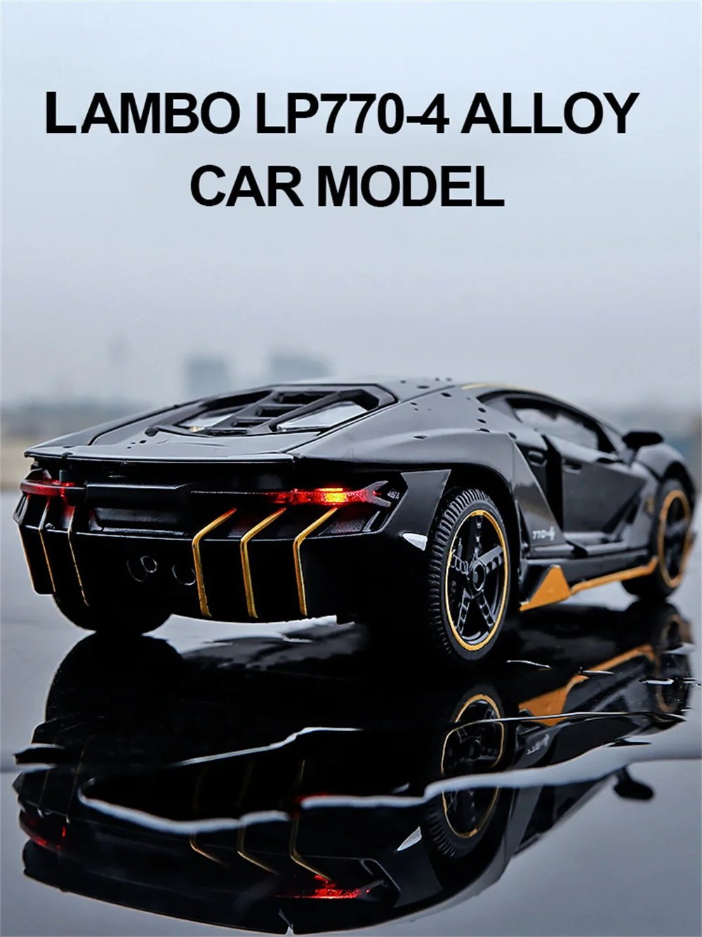 1/32 Cars Toys Auto To Scale Lambor LP770 Diecast Model Cars Alloy Autos Toys Gift for Boys Pull Back Light Music Kids Car