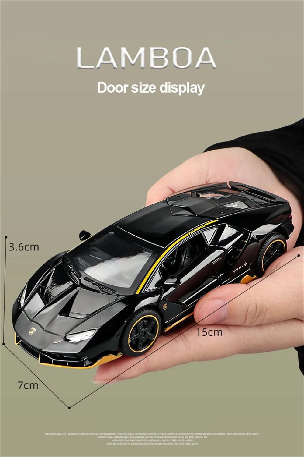 1/32 Cars Toys Auto To Scale Lambor LP770 Diecast Model Cars Alloy Autos Toys Gift for Boys Pull Back Light Music Kids Car