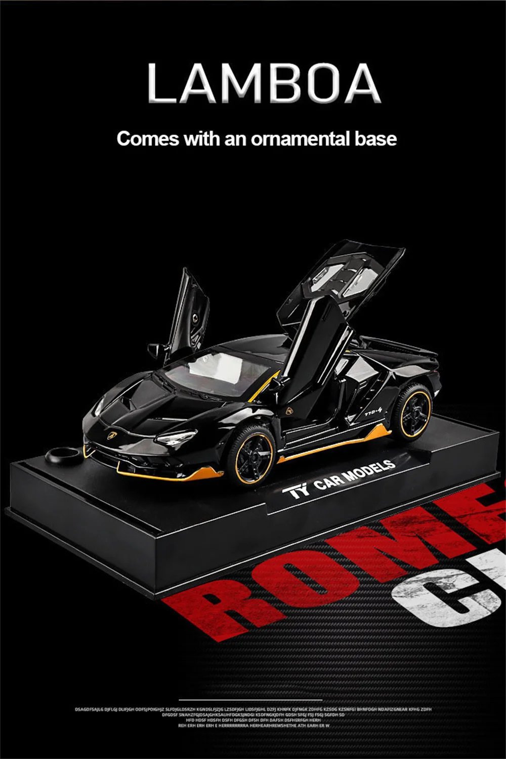 1/32 Cars Toys Auto To Scale Lambor LP770 Diecast Model Cars Alloy Autos Toys Gift for Boys Pull Back Light Music Kids Car