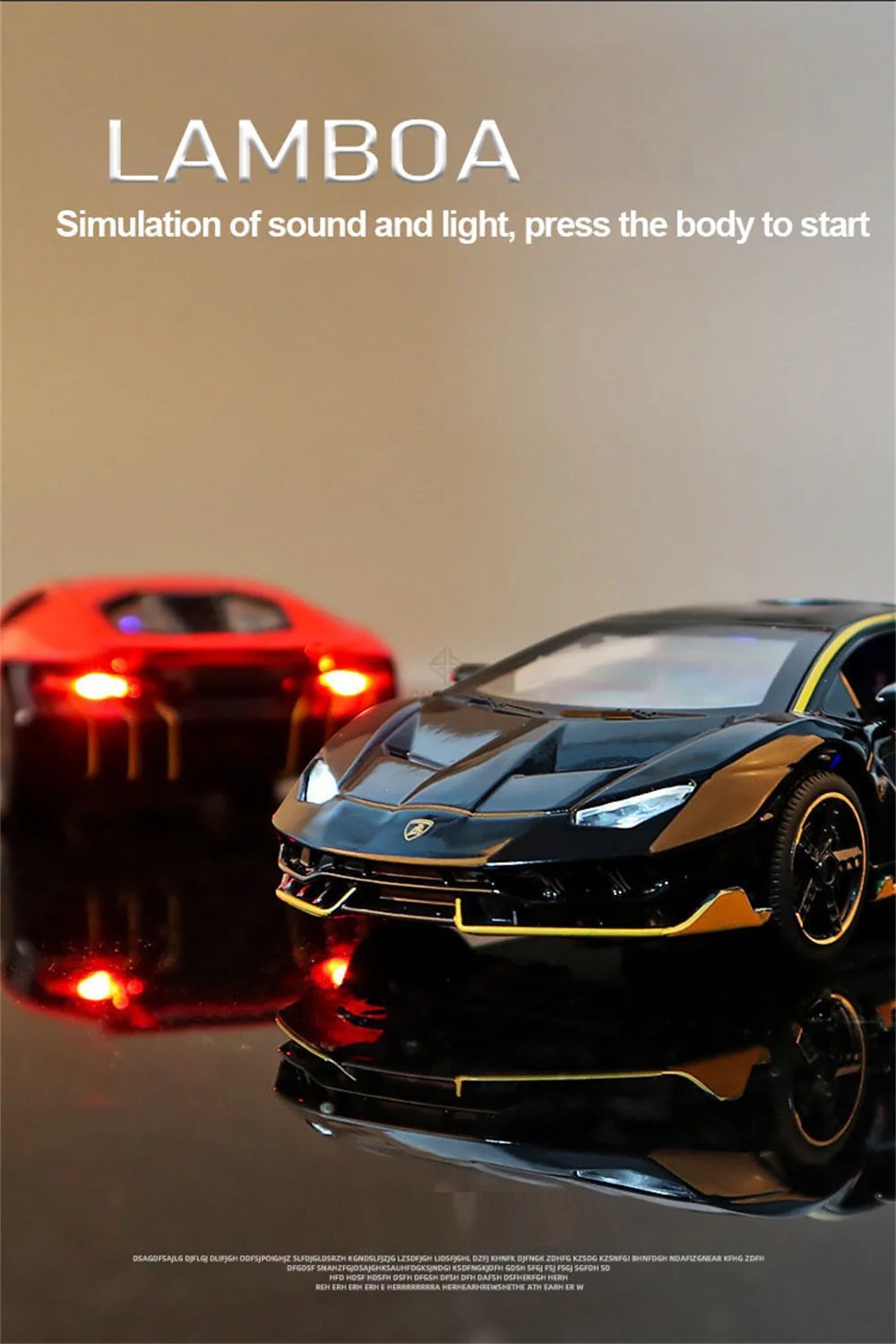 1/32 Cars Toys Auto To Scale Lambor LP770 Diecast Model Cars Alloy Autos Toys Gift for Boys Pull Back Light Music Kids Car
