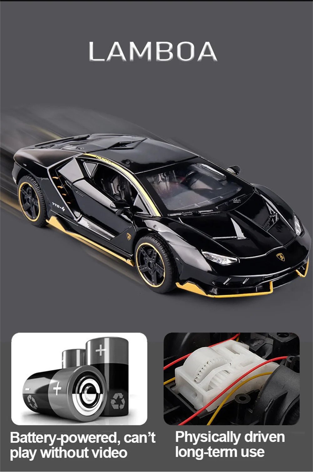 1/32 Cars Toys Auto To Scale Lambor LP770 Diecast Model Cars Alloy Autos Toys Gift for Boys Pull Back Light Music Kids Car