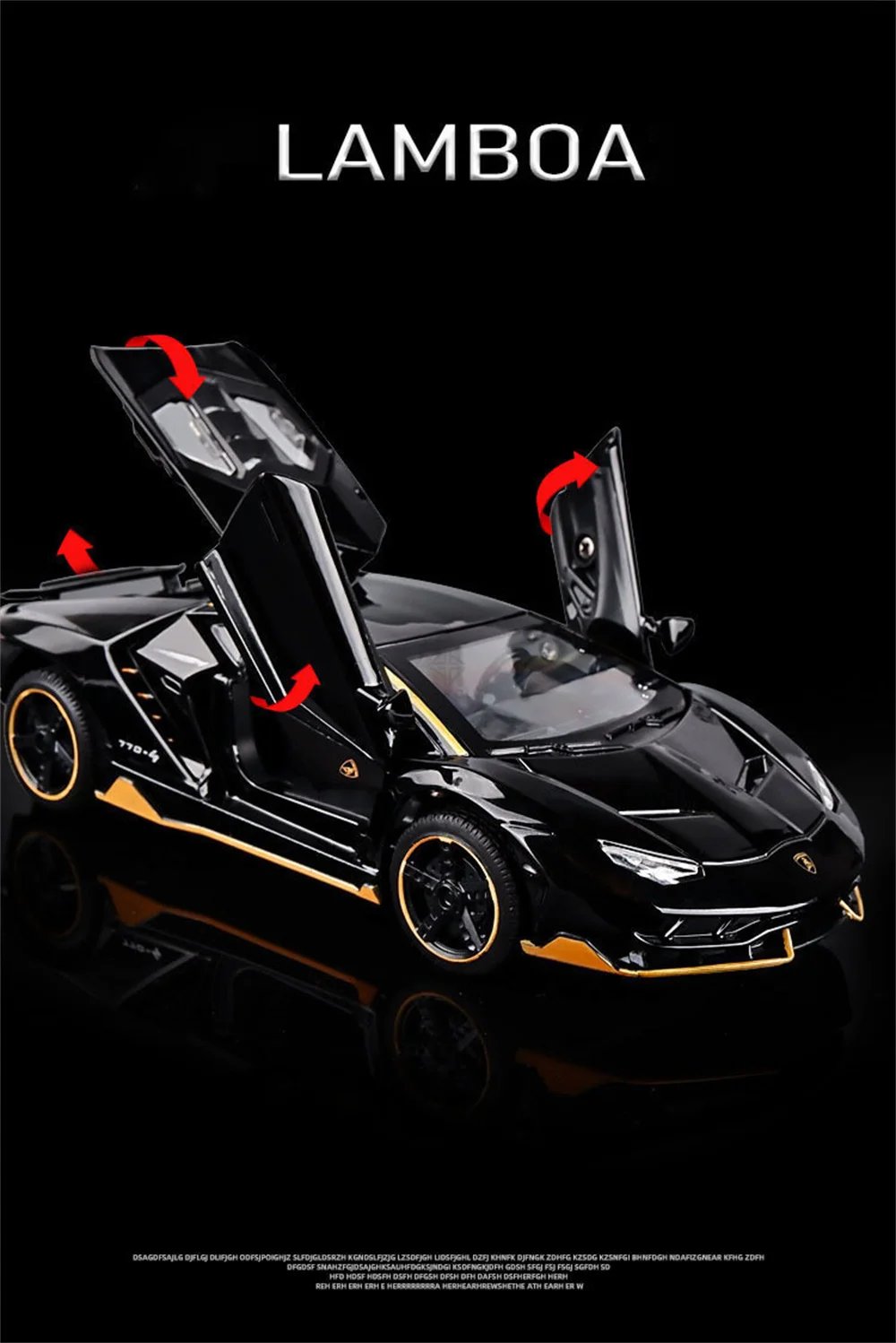 1/32 Cars Toys Auto To Scale Lambor LP770 Diecast Model Cars Alloy Autos Toys Gift for Boys Pull Back Light Music Kids Car